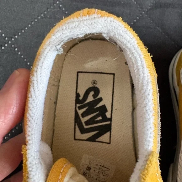 Vans Kids Yellow Velcro Canvas & Suede Sneakers - Picture 3 of 3